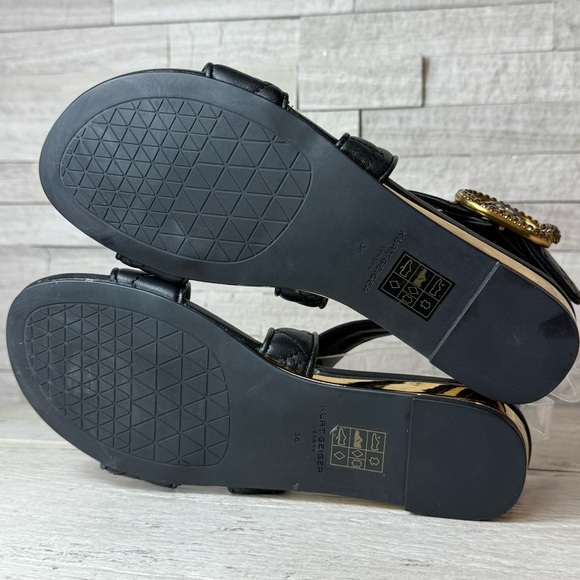 KURT GEIGER Mayfair Black Quilted Leather Ankle Strap SANDALS Black NEW Size 36 - Picture 8 of 13